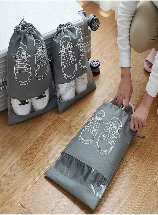 BluBasket Non-Woven Shoe Bags Pouches Travel Cover for Shoe Storage & Travelling Drawstring Bags Dust Cover, Grey (10) - Image 4